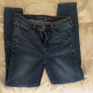 American Eagle Outfitters Women's Dark Blue Skinny Jeans